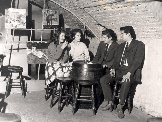 The interior of "Club 60" in 1961 - a jazz club held in the cellars of the Acorn Inn at Shalesmoor. It is reported that the ghost of a murdered man was spotted walking through the venue.