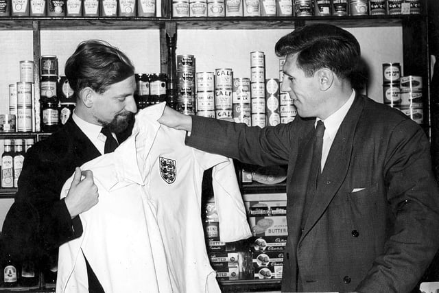Sunderland legend Len Shackleton. Shack had shops in Bridge Street and New Durham Road and specialised in hairdressing as well as wines and spirits.