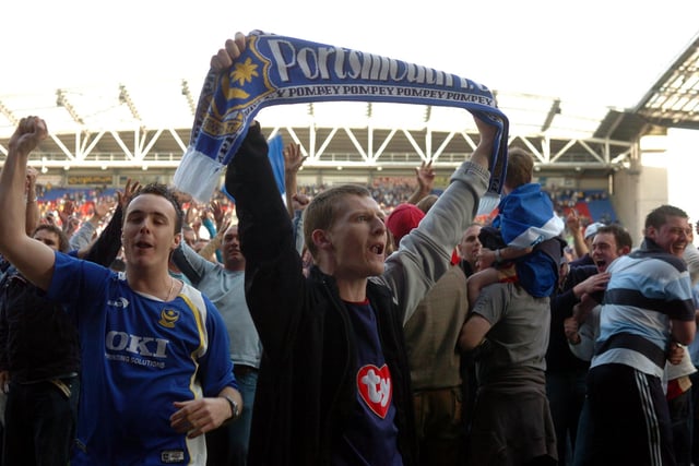 The joyous Pompey fans get the party started