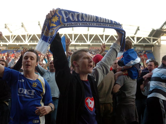 The joyous Pompey fans get the party started