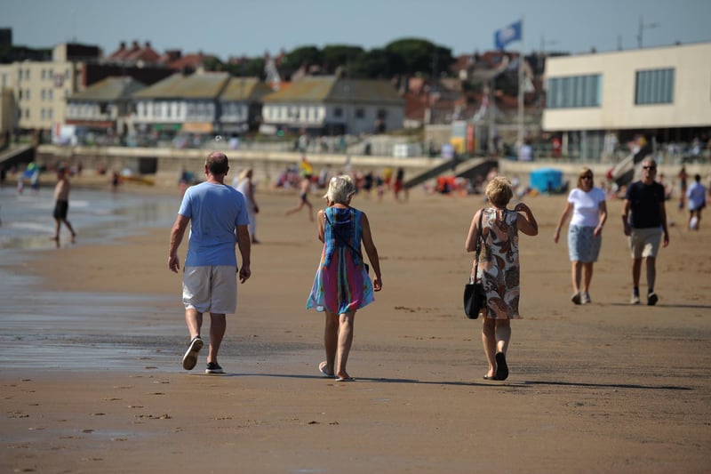 Many headed down to the seafront to walk along the sand today.