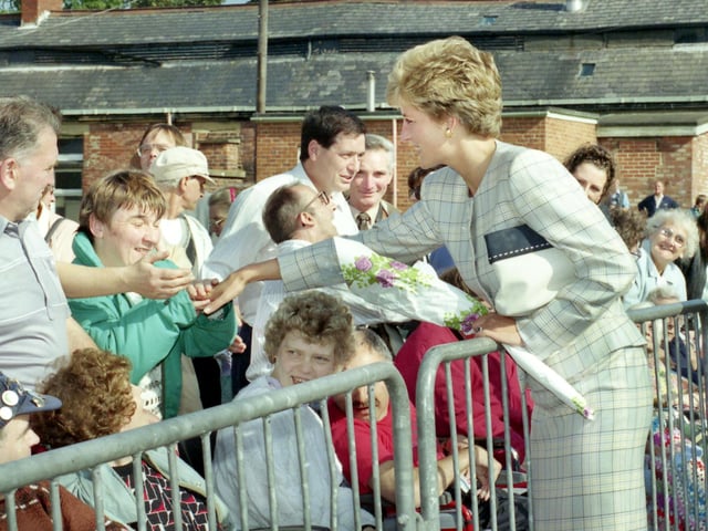 Princess Diana was pictured at St Benedicts Hospice in September 1993.