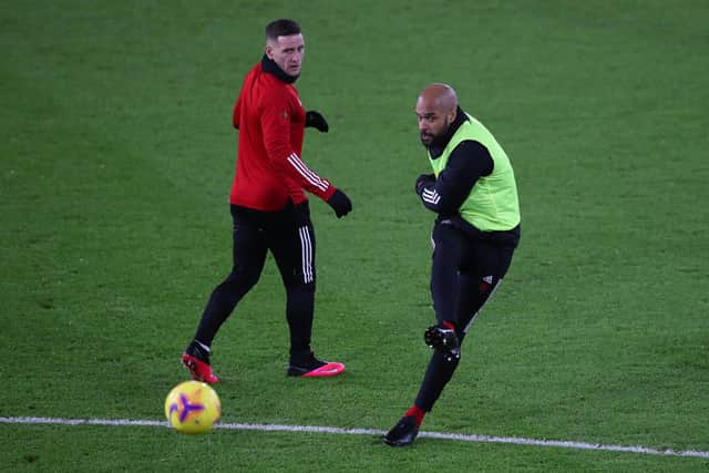 Billy Sharp and David McGoldrick of Sheffield United: Simon Bellis/Sportimage
