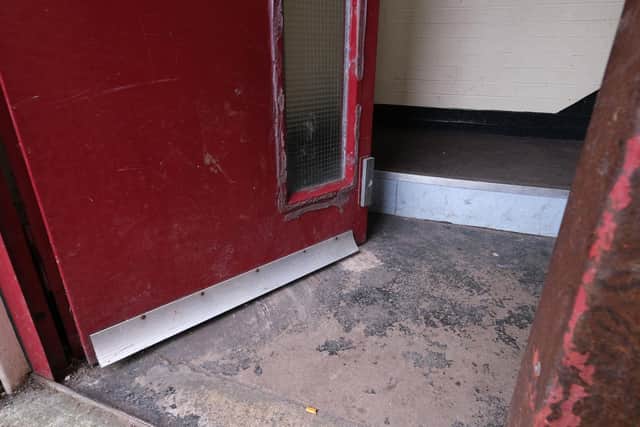 The flat's block's door broke at the beginning of 2021 and no longer locks. Mohammed says he has sent hundreds of messages to the council about the door and other issues, but has had no results.
