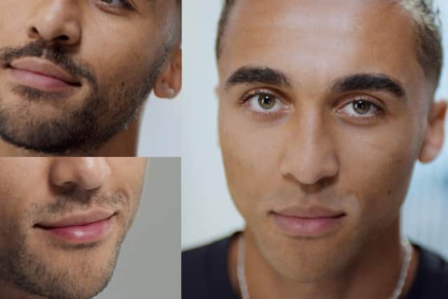 Ex Sheffield United player and now Everton and England striker, Dominic Calvert-Lewin, shows off his face after he is announced as the first ever brand ambassador for Braun UK.