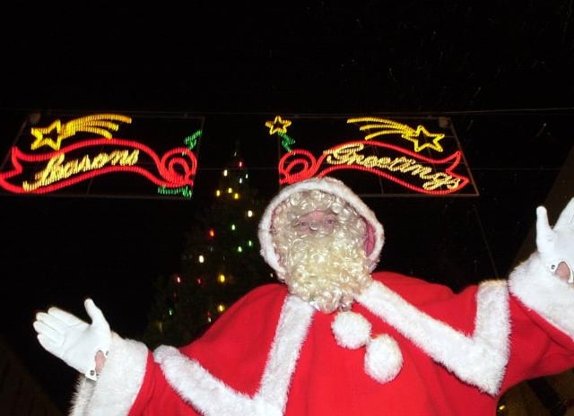 Santa visits the lights switch on event in 2002.