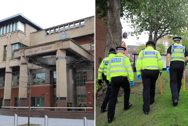Sheffield Crown Court, pictured, has heard how two brothers who were armed with a hammer and a golf club have been spared from prison after they threatened a neighbour during a row about a disabled parking space.