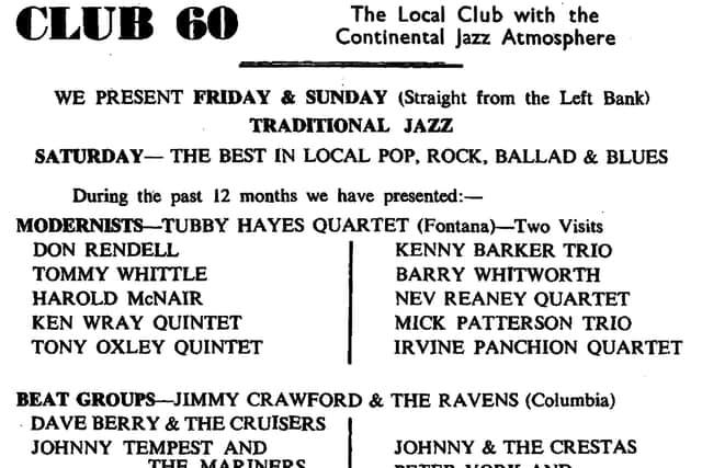 A flyer for Club 60