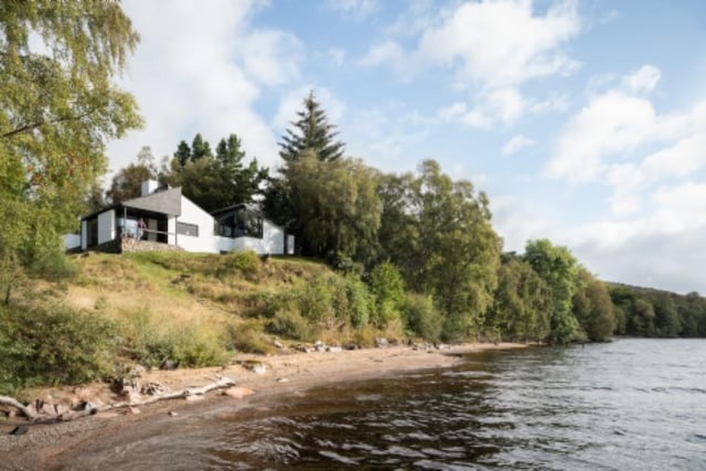 This design-savvy abode, which sleeps six overlooks Loch Rannoch and has access to two private beaches.