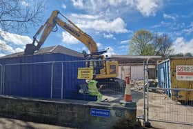 Demolition: Work is ongoing at the Broom Lane site