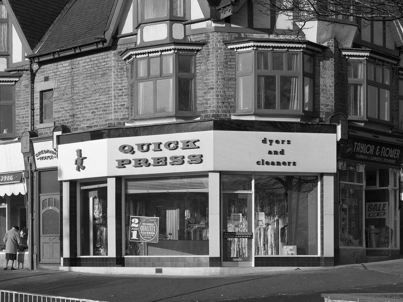 Dyers and cleaners shop front, 480 Fulwood Road, Sheffield, South Yorkshire, January 1967.