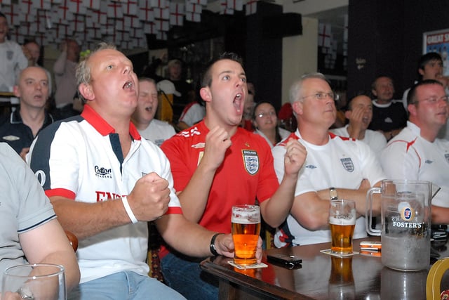 The scene at the New Crown as England take on Sweden.