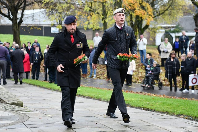 Wreaths were laid by service personnel past and present at Camelon war memorial