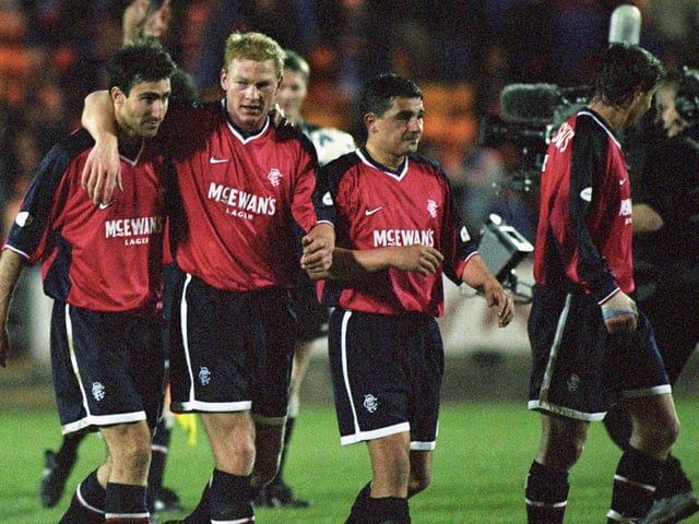 An even better result when you consider Saints finished third and reached the League Cup final that season. Gers debutant Stephane Guivarc’h scored twice in this match with Kanchelskis, Albertz, Wallace and Johansson also netting