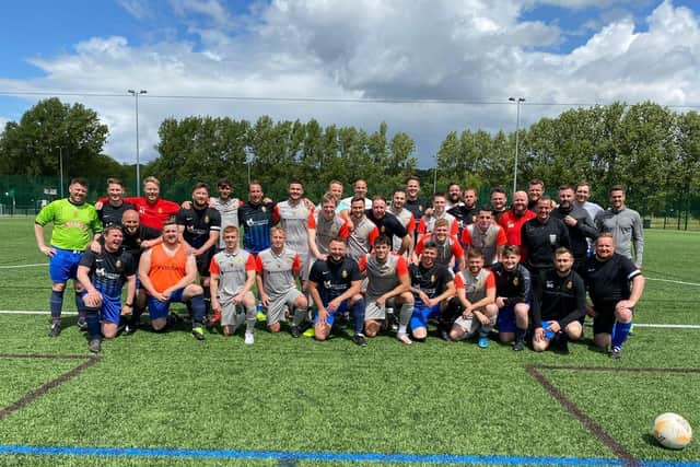 The Chapeltown RBL FC v Chapeltown RBL Legends FC charity match was held to raise money for Cancer Research UK in honour of club stalwart Ben Palmer, who beat cancer before returning to the pitch in Sheffield to manage the legends team