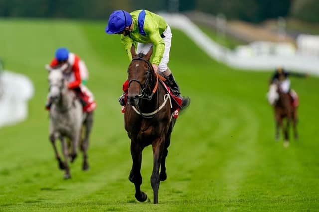 Joe Fanning riding Subjectivist easily to victory in The Ladbrokes March Stakes at Goodwood Racecourse. Photo by Alan Crowhurst/Getty Images