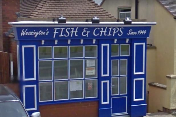 Wessington's Fish and Chips at, Back Lane, Wessington,  DE55 6DQ, has been placed third in our readers' favourite chippies in Derbyshire.