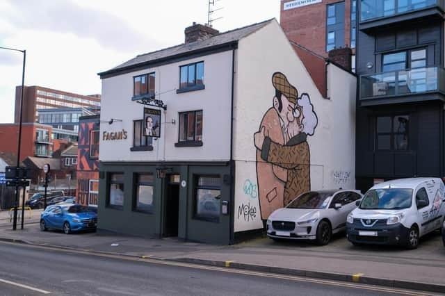 Pete McKee's famous mural on the side of Fagan's