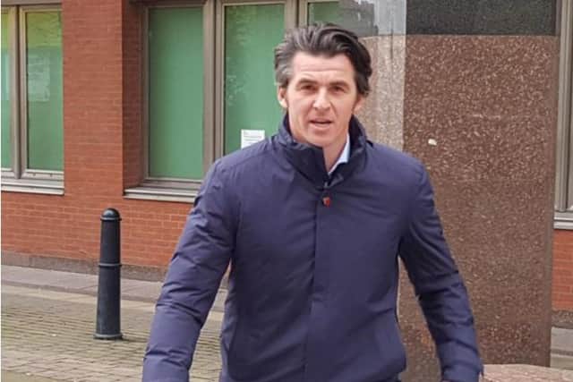 Joey Barton outside Sheffield Crown Court following a preliminary hearing ahead of his trial