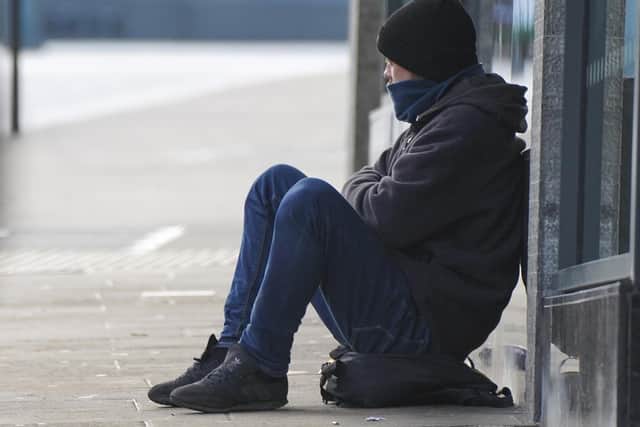 A total of 277 Sheffield households were threatened with homelessness within 56 days between January and March 2022, compared with 81 during the same period in 2021, representing an increase of 242 per cent. Picture taken by Scott Merrylees in Sheffield city centre in December 2021.