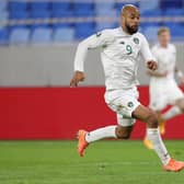 David McGoldrick will miss trhe Republic of Ireland's two Nations League matches against Wales and Finland after suffering an abductor injury. (Photo by Alexander Hassenstein/Getty Images)