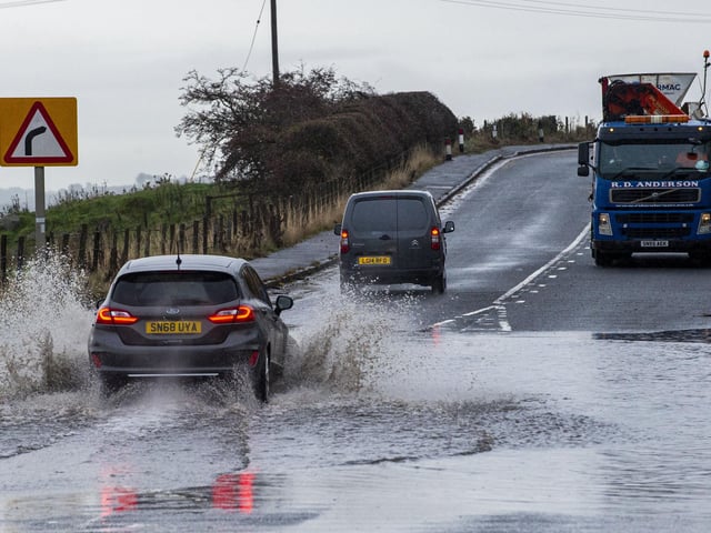 Another shot of the flooding on the A89 between Armadale and Blackridge in West Lothian on Thursday morning.
