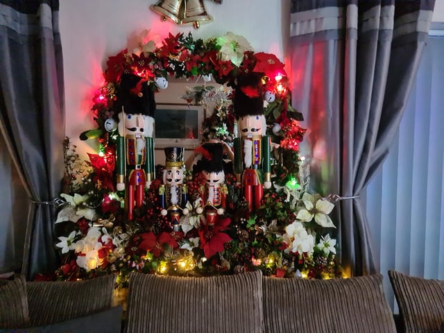 Lisa Purtill's dad put up his Christmas lights in Peterborough Road, Cosham, early after being unable to put them up in 2019 because he was in hospital being treated after a cancer diagnosis.