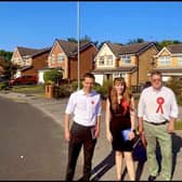 (L-R) Jake Richards, Labour's parliamentary candidate for Rother Valley, Angela Rayner and John Vjestica, Labour's candidate for Dinnington