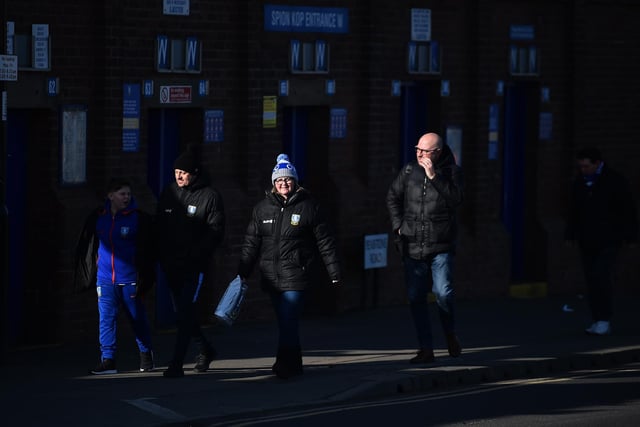 Wednesday fans arrive at Hillsborough for the game with Millwall in February 2020.