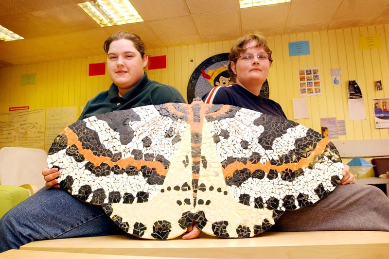 Making mosaics at Peterlee Youth Club in 2005.