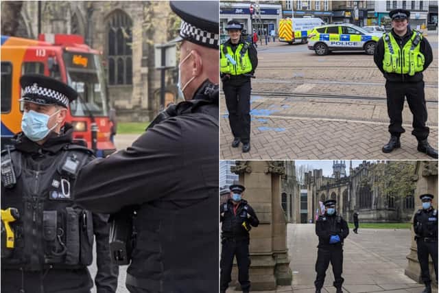 Officers in Sheffield city centre are taking part in a nationwide crackdown on knife crime