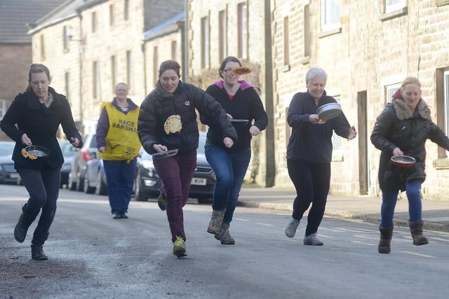 The 2014 Winster pancake races, the ladies race