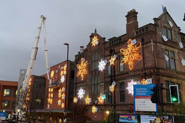 Snowflakes at Sheffield Children's Hospital.