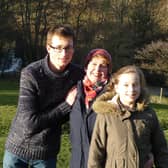 Gabi pictured with her mum Faye and big brother Zach on her last walk from Ashford in the Water to Bakewell - the same route the memorial walk will take on March 26.
