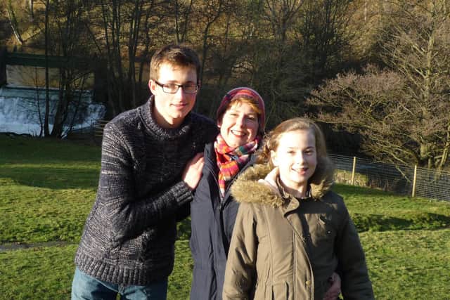Gabi pictured with her mum Faye and big brother Zach on her last walk from Ashford in the Water to Bakewell - the same route the memorial walk will take on March 26.
