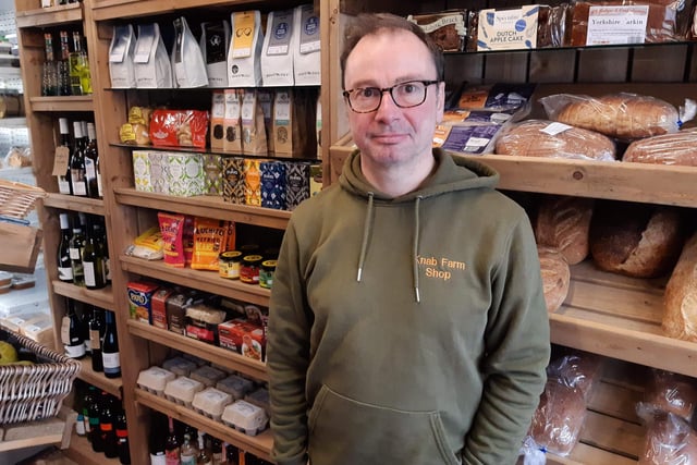 Knab Farm Shop, on Montrose Road in Millhouses, Sheffield, sells a large range of locally produced goods, from bread to beer, along with locally grown flowers and ready-made Italian and Indian food. Jill Ashton called it 'awesome'. Pictured is Ian Proctor.
