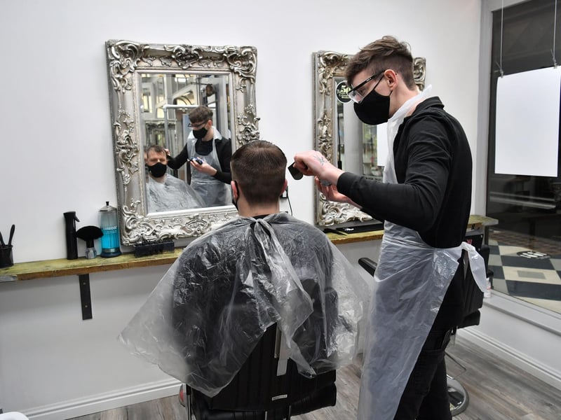 Visits to hairdressers and barbers can go ahead but appointments must be booked in advance.
