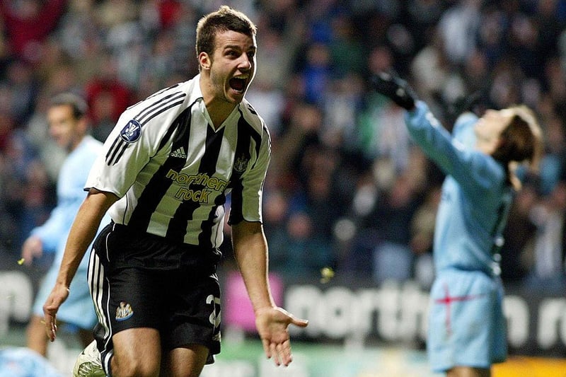 The centre-back’s first goal for his boyhood club came in a UEFA Cup match against Celta Vigo. Taylor scored an 86th minute winner as Newcastle came from a goal behind to win 2-1 - Antoine Sibierski grabbed the other for United. (Photo credit should read -/AFP via Getty Images)