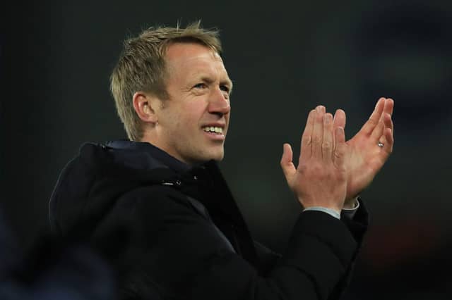Graham Potter, Brighton boss. (Photo by Gareth Fuller - Pool/Getty Images)