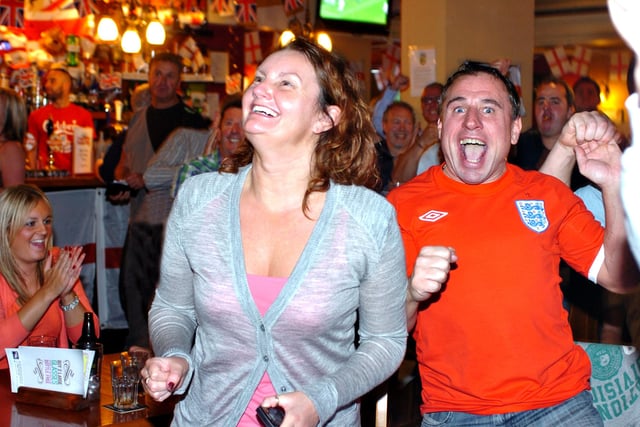 Wayne Rooney scores and the fans go wild as England take the lead against Ukraine in the Euro 2012 competition.