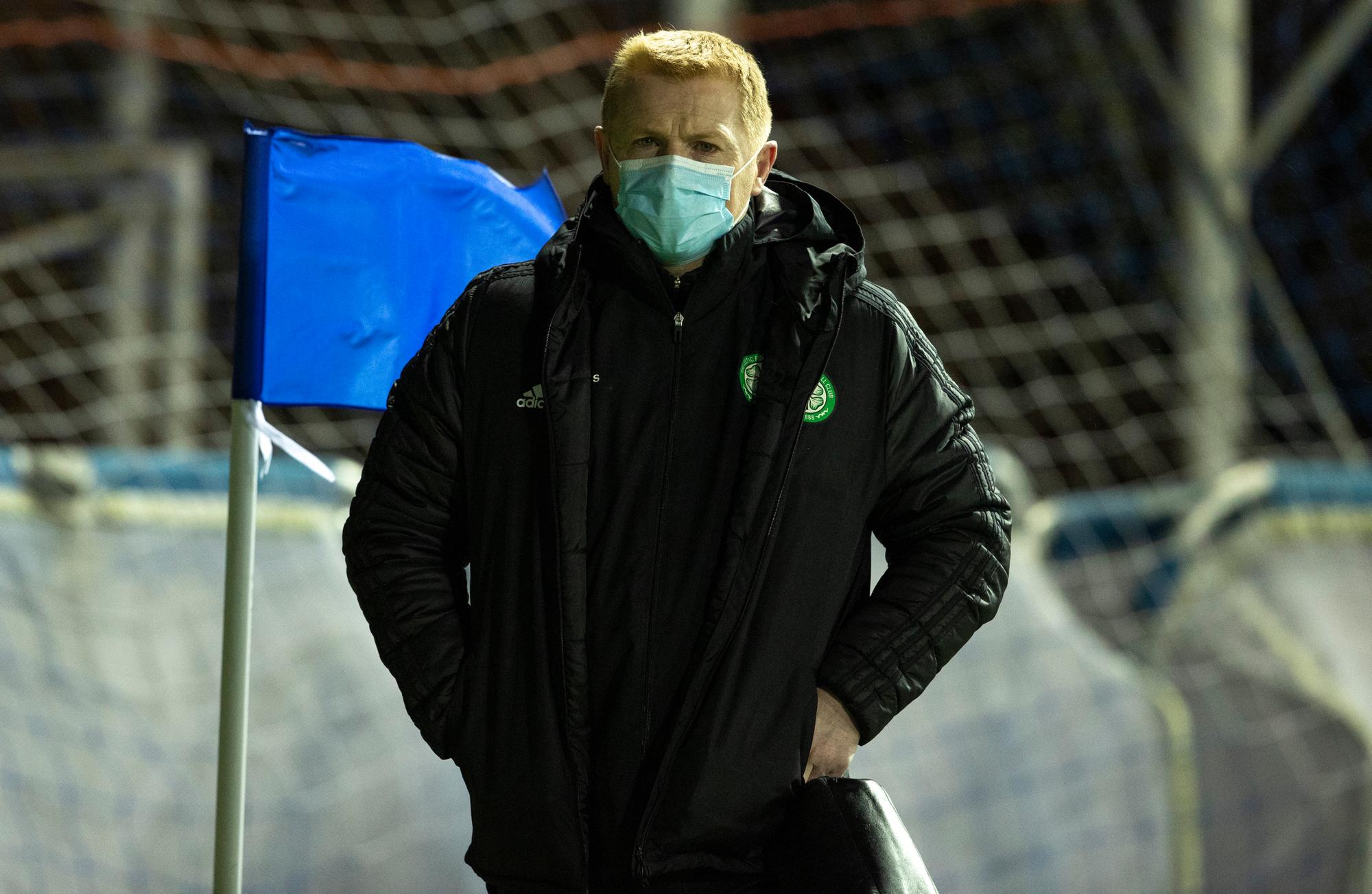Celtic boss Neil Lennon arrives at Rugby Park. Picture: SNS