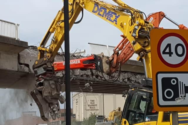 Demolition of Mexborough's flyover bridge