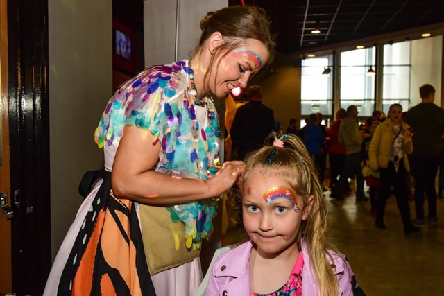 Anna Rocks, 7, pictured having her face painted at the annual superhero minicon at Empire Cinema. Remember this from 2019?