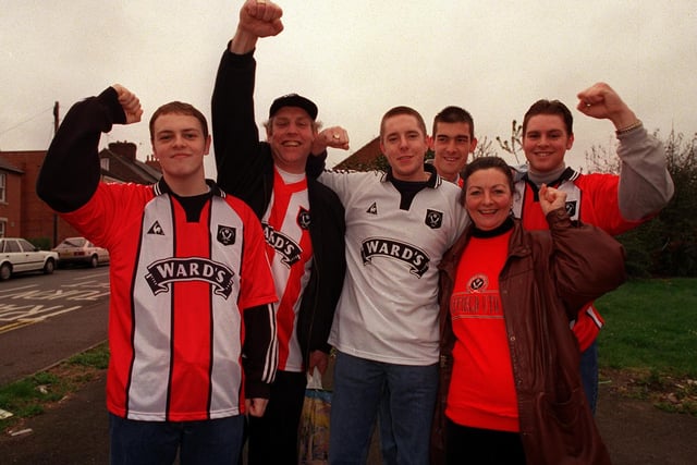 United supporters at Old Trafford before the FA Cup semi-final with Newcastle in April 1998.