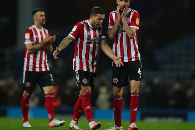 Billy Sharp (centre) and Chris Basham (right) are both out of contract at Sheffield United at the end of the season: Simon Bellis / Sportimage