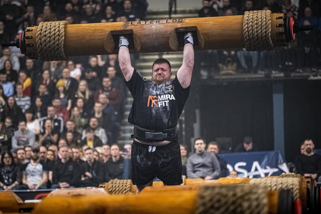 Sheffield's Paul Smith competes in Britain's Strongest Man Giants Live 2020 at the FlyDSA Arena
