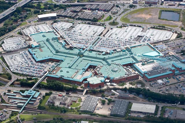 Meadowhall shopping centre in Sheffield, pictured from the air in 2007. This image is from an online archive of aerial photography created by Historic England - other images include the East Hecla steelworks that once occupied the same site