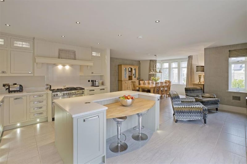 The breakfast kitchen is fitted with integrated appliances that include a dishwasher, wine fridge, microwave, Rangemaster cooking range with extractor over, Belfast sink and instant boiling hot water tap.