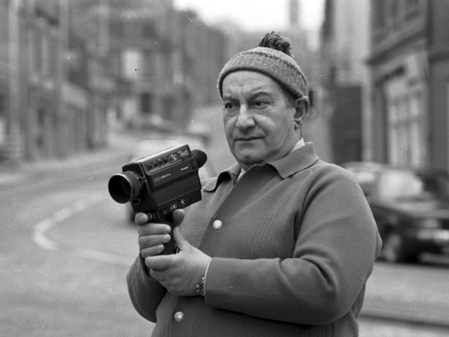 Scottish documentary film-maker Enrico Cocazza in Glasgow, March 1980.