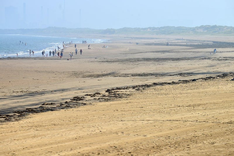 Seaton Carew Beach was basking in the sun, but with only a handful of midweek visitors.